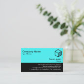 Kleurvoettekst - Ice Blue en Black Visitekaartje (Staand voorkant)