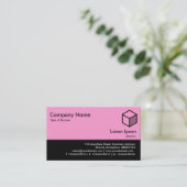 Kleurvoettekst - Roze en zwart Visitekaartje (Staand voorkant)