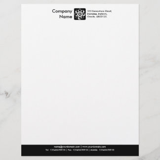 Kleurvoettekst - zwart gepersonaliseerd briefhoofd