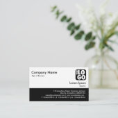 Kleurvoettekst - zwart visitekaartje (Staand voorkant)