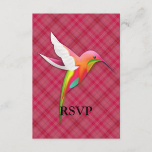 Kleurvogel met een levendige roze poel RSVP kaartje