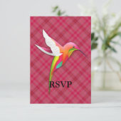 Kleurvogel met een levendige roze poel RSVP kaartje (Staand voorkant)