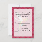 Kleurvogel met een levendige roze poel RSVP kaartje (Achterkant)
