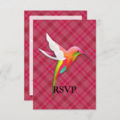 Kleurvogel met een levendige roze poel RSVP kaartje (Voorkant / Achterkant)
