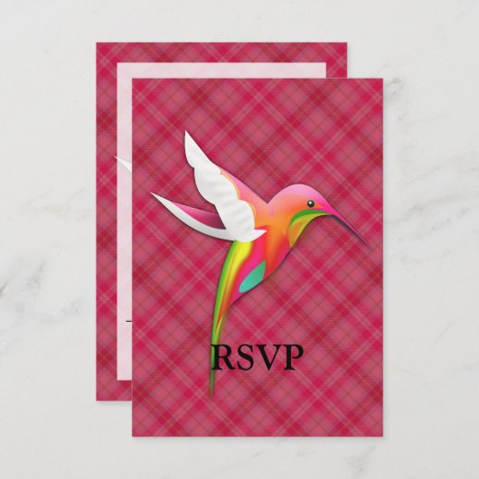 Kleurvogel met een levendige roze poel RSVP kaartje (Voorkant / Achterkant)