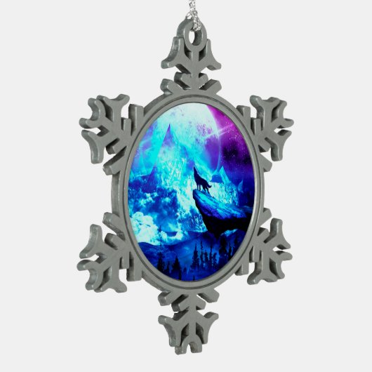 Kleurvogel Tin Sneeuwvlok Ornament (Links)