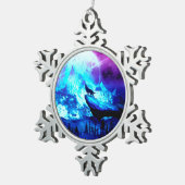 Kleurvogel Tin Sneeuwvlok Ornament (Rechts)