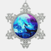 Kleurvogel Tin Sneeuwvlok Ornament (Voorkant)