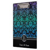 Kleurvol blauw, groen en Paars Floral Damask Klembord (Links)