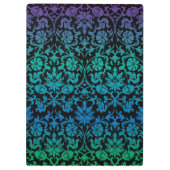 Kleurvol blauw, groen en Paars Floral Damask Klembord (Achterkant)