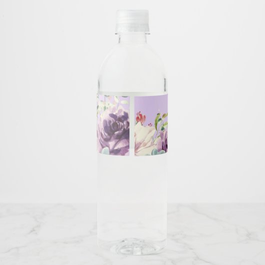 Kleurvol Bloem Waterfles Label Etiket (Achterkant)