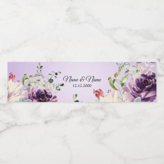 Kleurvol Bloem Waterfles Label Waterfles Etiket (Enkel label)