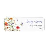 Kleurvol terugadreslabel voor wilde bloemen bruilo etiket (Voorkant)