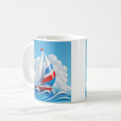 Kleurvol Zeilboot Avontuur Koffiemok (Voorkant links)