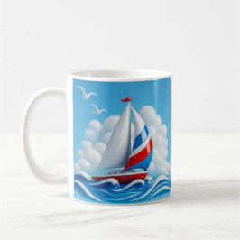 Kleurvol Zeilboot Avontuur Koffiemok
