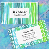 Kleurvolle blauwe groene minimalistische strepen h visitekaartje