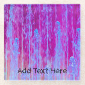 Kleurvolle blauwe, Paarse en roze Abstracte kunst Glazen Onderzetter (Voorkant)