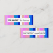 Kleurvolle blauwe roze minimalistische strepen han mini visitekaartje (Voorkant / Achterkant)