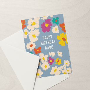 Kleurvolle bloemen baby op elke zondag kaart