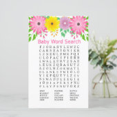 Kleurvolle bloemen Baby shower Word Search Game (Staand voorkant)