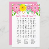 Kleurvolle bloemen Baby shower Word Search Game (Voorkant / Achterkant)