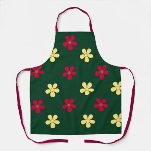 Kleurvolle bloemen Groene Moderne Floral Schort
