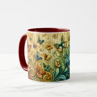 Kleurvolle bloemrijke fantasie kunst mok | Whimsic