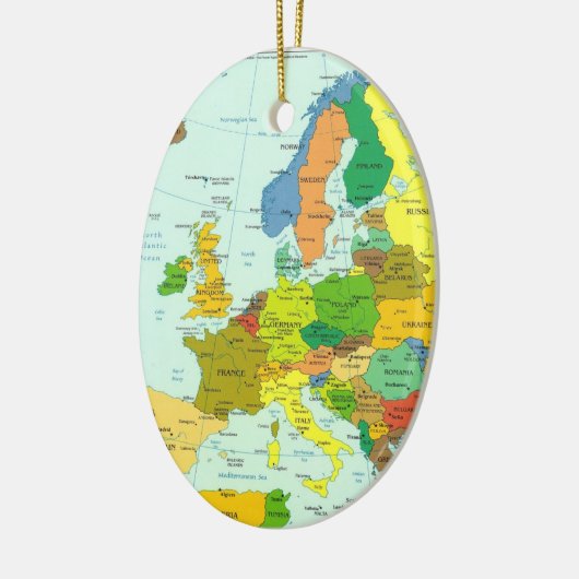 Kleurvolle Europese kaart met landen Keramisch Ornament (Links)