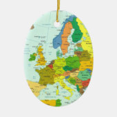 Kleurvolle Europese kaart met landen Keramisch Ornament (Voorkant)
