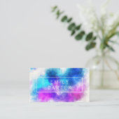 Kleurvolle expressieve Waterverf Visitekaartje (Staand voorkant)