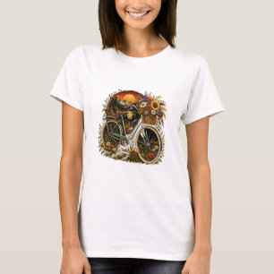 Kleurvolle Fiets Kunst T-shirt
