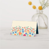 Kleurvolle Floral Folk Art Table Plaatskaartje (Achterkant)