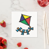 Kleurvolle geometrische vlieger met boogstaart servet (Insitu)