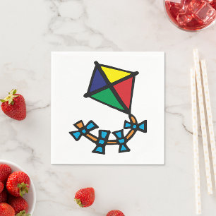 Kleurvolle geometrische vlieger met boogstaart servet