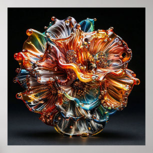 Kleurvolle glazen bloem kunst decoratie cadeau voo
