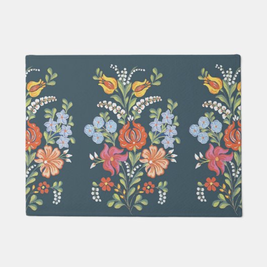 Kleurvolle Hongaarse bloemen Deurmat (Voorkant)