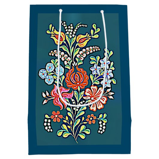 Kleurvolle Hongaarse bloemen Medium Cadeauzakje (Achterkant)