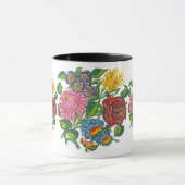 Kleurvolle Hongaarse bloemen Mok (Midden)