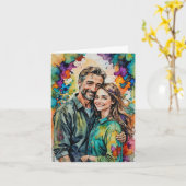 Kleurvolle Omhelzing - Een Vaderdag Tributo Kaart (Gele Bloem)