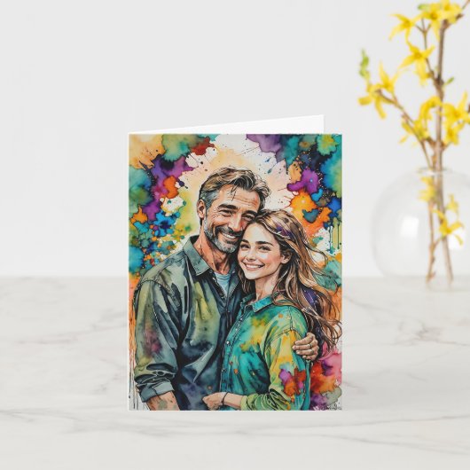 Kleurvolle Omhelzing - Een Vaderdag Tributo Kaart (Gele Bloem)