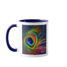 Kleurvolle Pauwveerprint Koffiemok