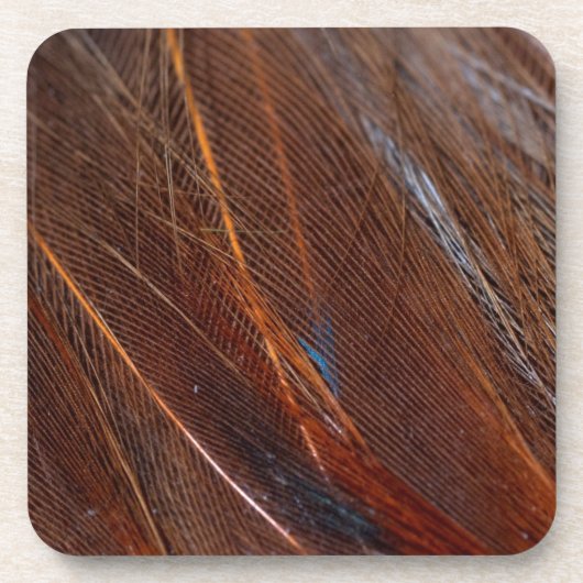 Kleurvolle Peacock Feather in detail Onderzetter (Voorkant)