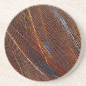 Kleurvolle Peacock Feather in detail Zandsteen Onderzetter (Voorkant)