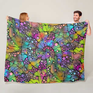 Kleurvolle Stippen Spirals Handschilderen 1 Fleece Deken