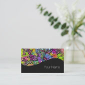 Kleurvolle Stippen Spirals Handschilderen 1 Visitekaartje (Staand voorkant)