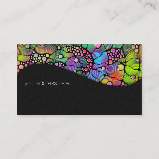 Kleurvolle Stippen Spirals Handschilderen 1 Visitekaartje (Achterkant)