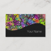 Kleurvolle Stippen Spirals Handschilderen 1 Visitekaartje (Voorkant)