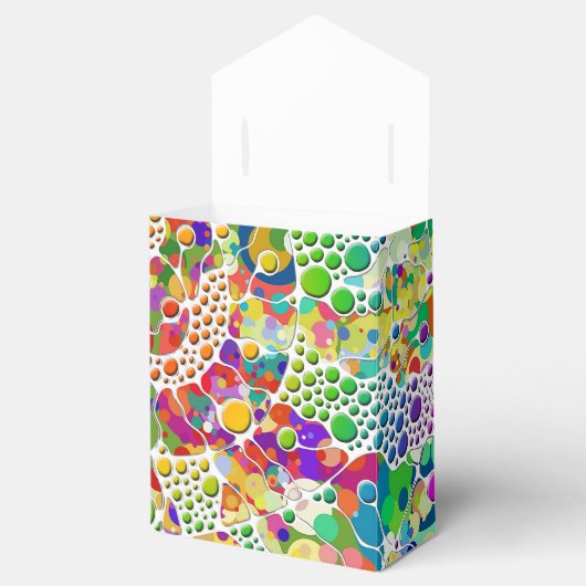 Kleurvolle Stippen Spirals Handschilderen 2 Bedankdoosjes (Geopend)