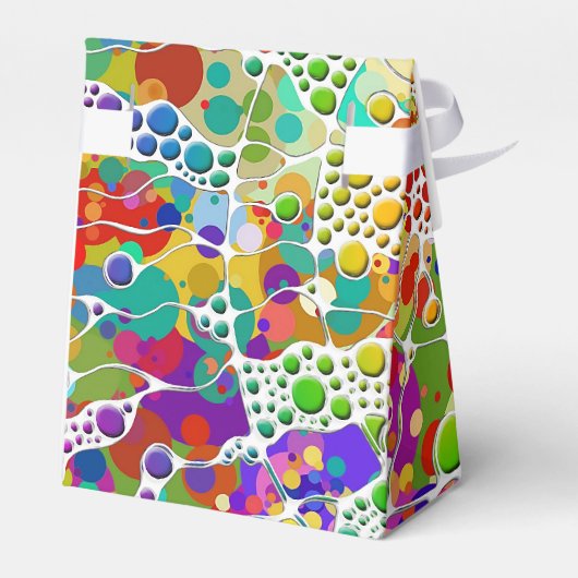 Kleurvolle Stippen Spirals Handschilderen 2 Bedankdoosjes (Achterkant)