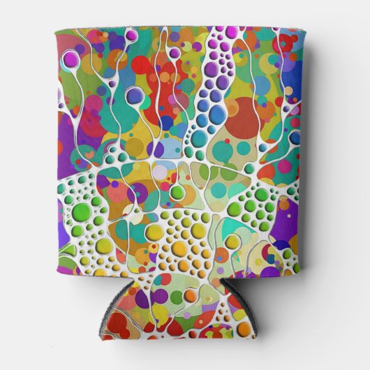 Kleurvolle Stippen Spirals Handschilderen 2 Blikjeskoeler (Voorkant)